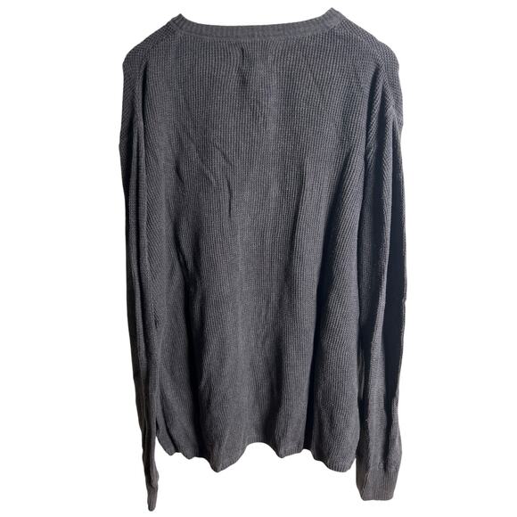 Pact Men L Organic Cotton Henley Knitted Heather Grey Long Sleeve - Picture 2 of 7